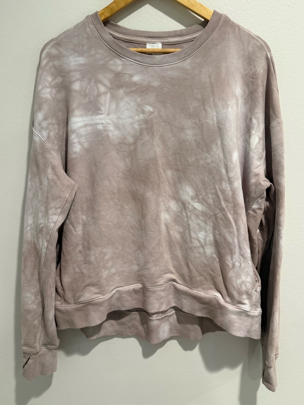 All in Motion XL Tie Dye Pullover Sweatshirt Tan Mauve Oversized Athleisure - Picture 2 of 7